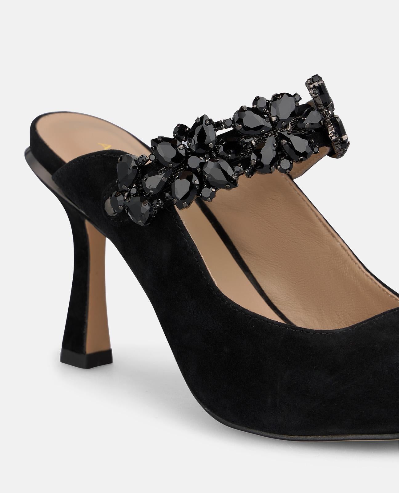 alma-en-pena-suede-sling-heels-wildleder-pumps-schwarz-8-cm image 4