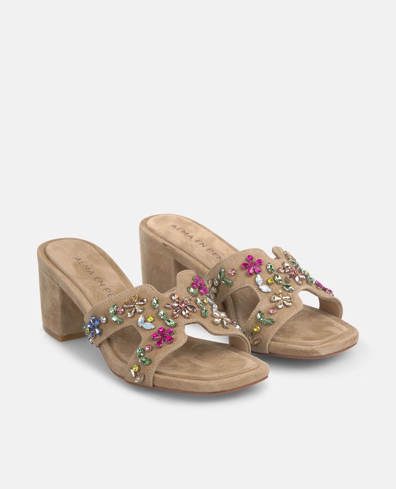 alma-en-pena-cross-strap-sandale-mit-bunten-steinen-absatz-6-5-cm image 3