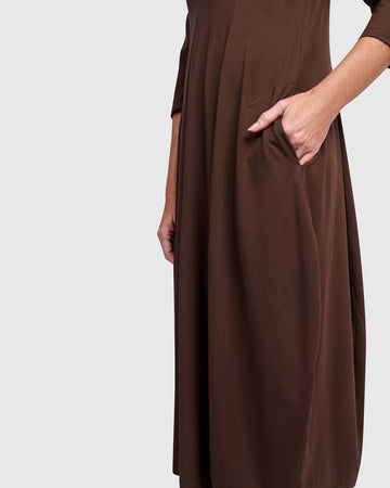 alembika-essential-cocoon-kleid-umber-midi-jerseykleid image 7