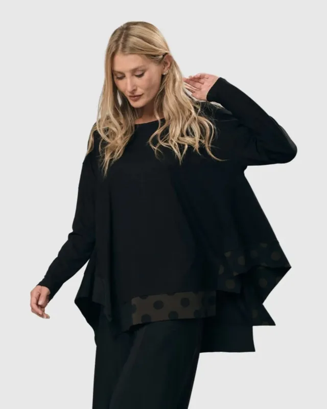 alembika-tekbika-dot-trapeze-top-tunika-khaki image 1