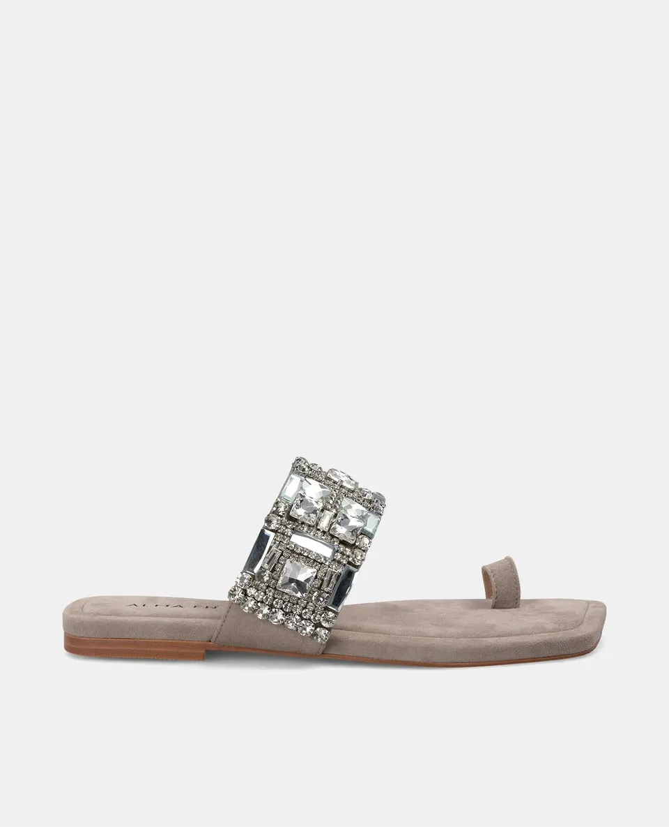 alma-en-pena-square-toe-beaded-sandal-flache-sandale-grau image 1