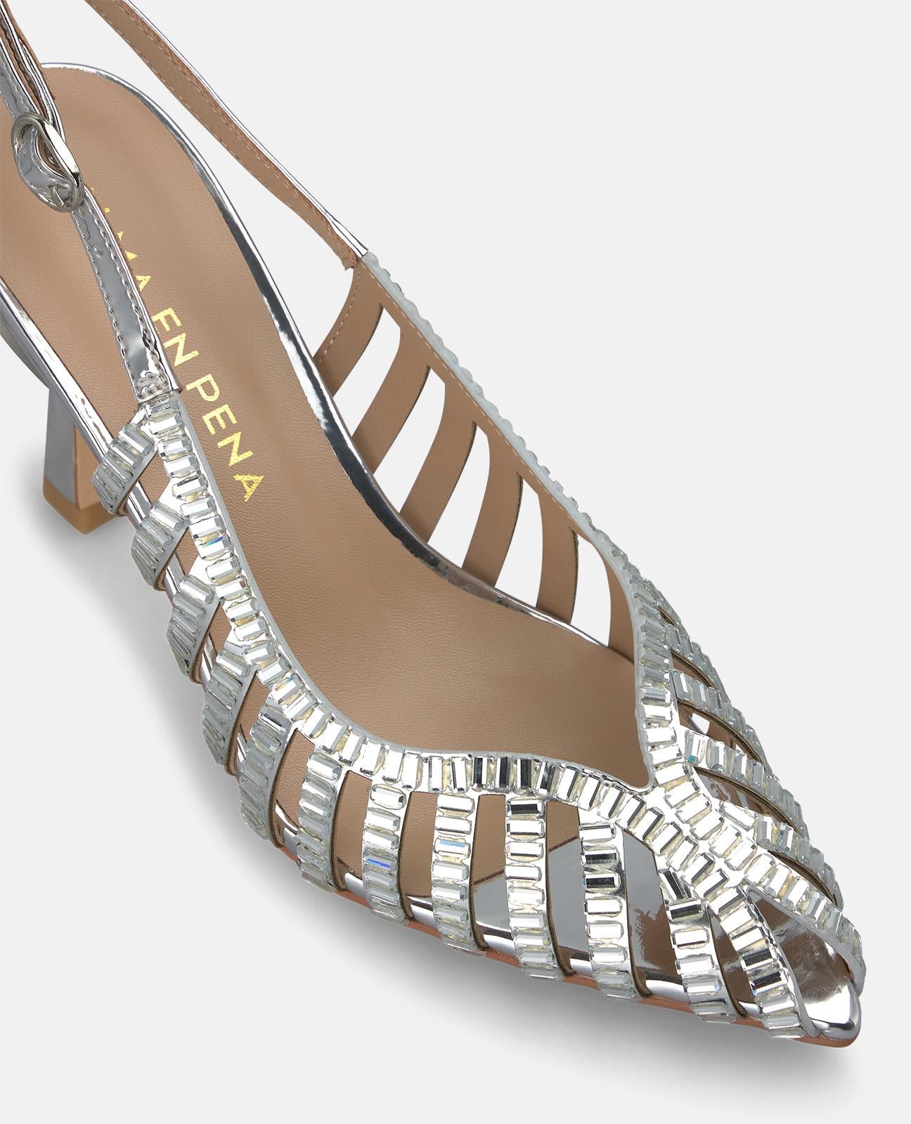 alma-en-pena-metallic-grille-salon-silber-pumps-mesh-8-cm-kn-chelriemen image 4