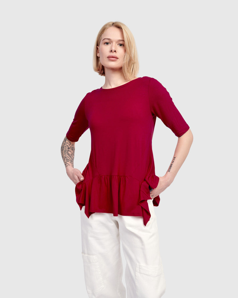 alembika-addison-flouncy-t-shirt-bordeaux image 1