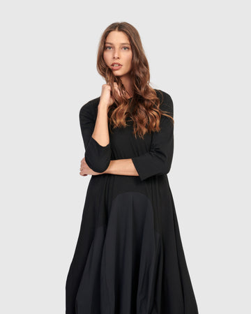 alembika-tekbika-phoebe-crew-cocoon-dress-black-midikleid image 7