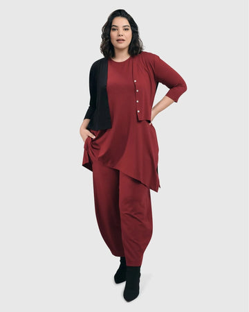 alembika-essential-2-tone-crop-cardigan-cropped-strickjacke-in-plum image 2
