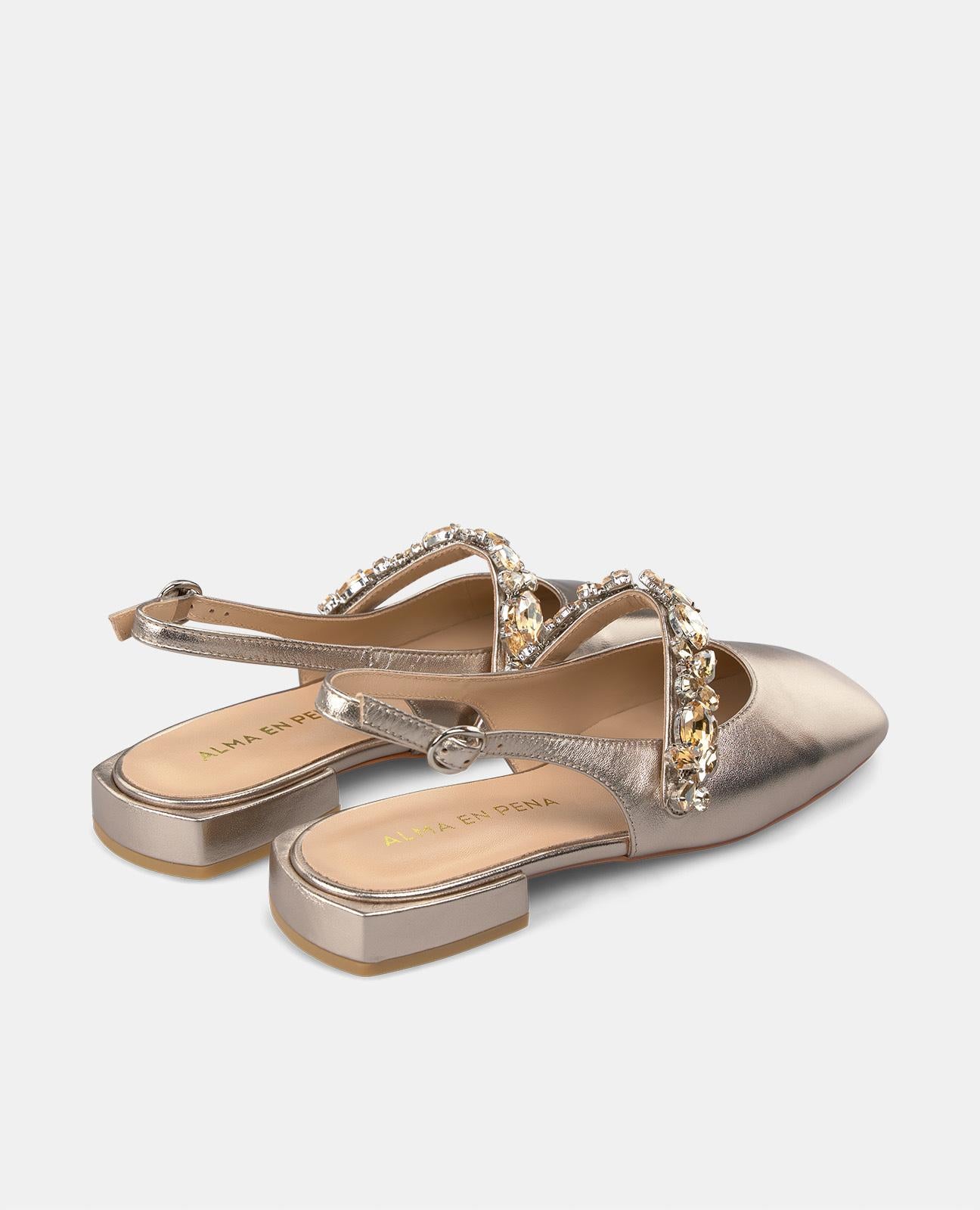 alma-en-pena-rhinestone-strap-shoe-bronze-ballerinas-mit-strassriemen-2-cm-absat image 3