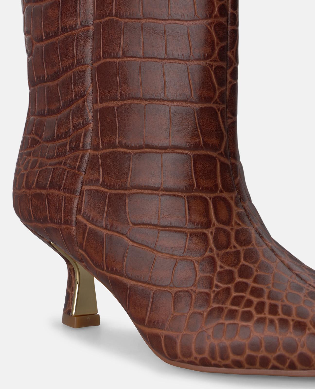 alma-en-pena-stiefelette-animal-print-leder-camel-spitz-5-5-cm-trichterabsatz image 4