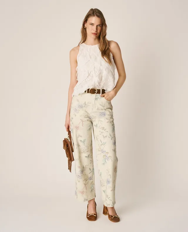 alma-en-pena-floral-print-high-waist-jeans-multicolor-blumenprint image 1