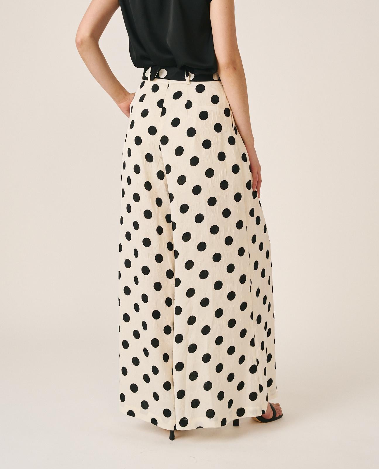 alma-en-pena-63233-satin-hose-high-waist-tupfen-wei-wide-leg image 7