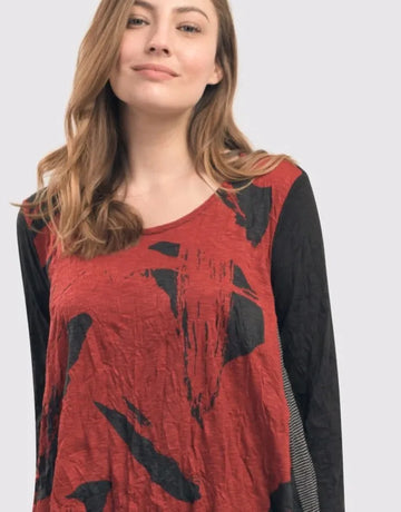 alembika-ru-hi-lo-crinkle-tunic-top-red-asymmetrische-knitter-tunika image 3