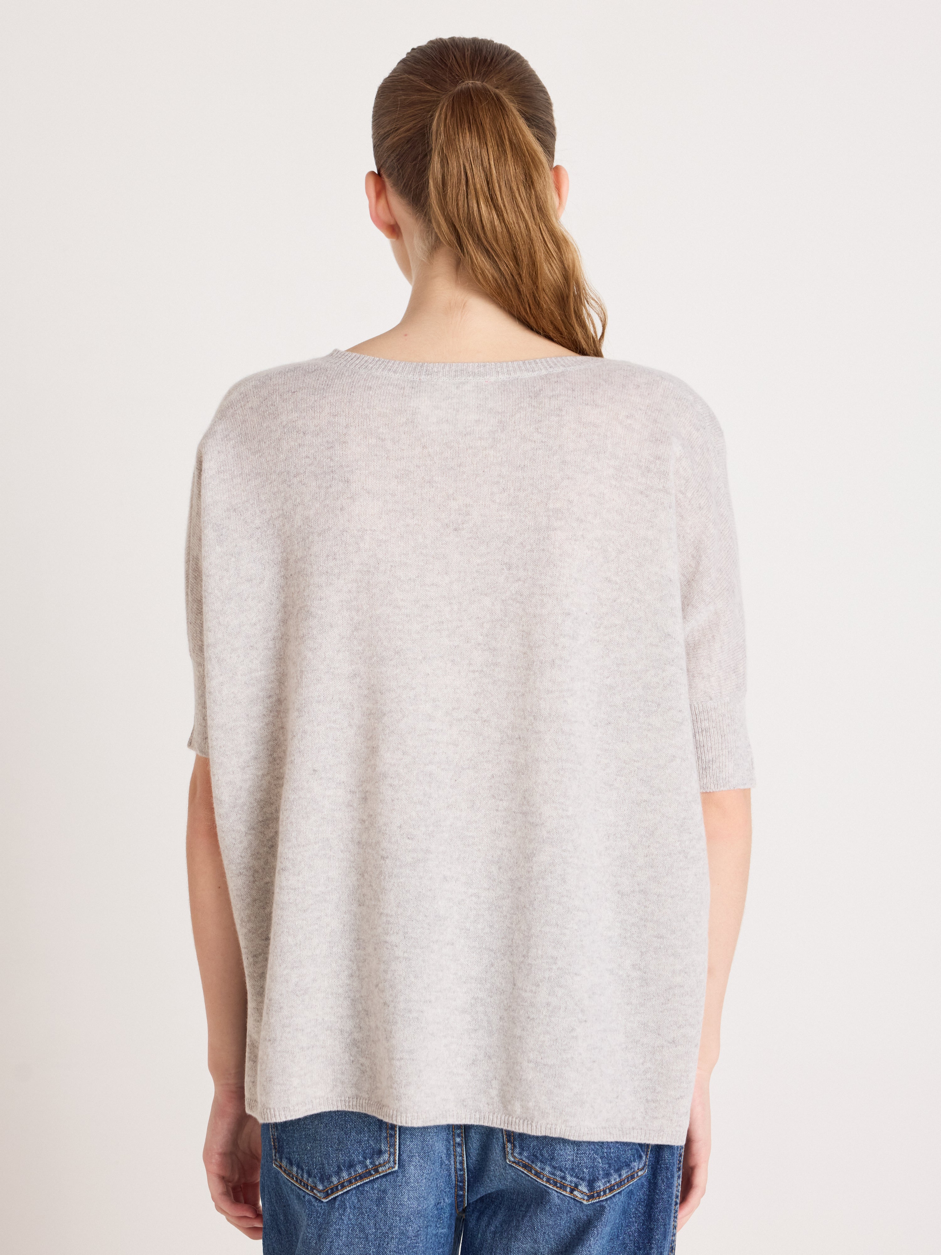 absolut-kate-pull-poncho-damen-v-ausschnitt-kaschmir-hellgrau image 4