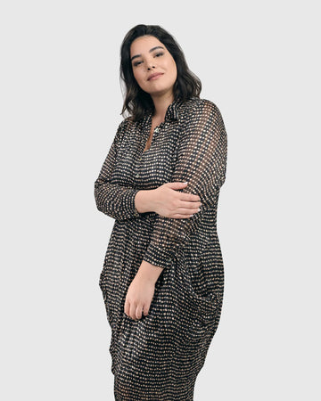 alembika-mist-crinkle-midikleid-coffee-black image 3