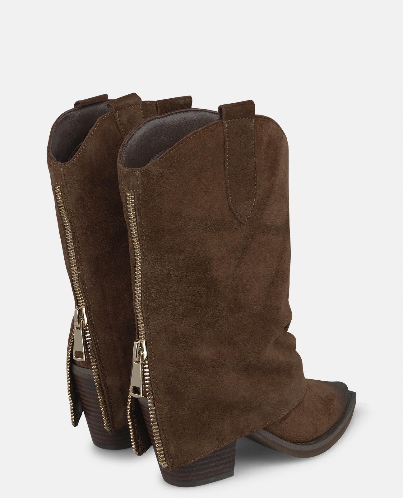 alma-en-pena-cowboystiefel-wildleder-mit-rei-verschluss-camel image 3