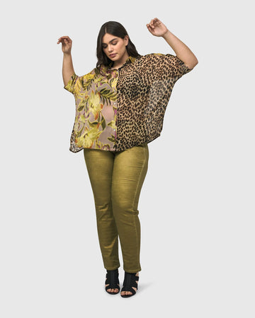 alembika-bon-voyage-button-down-shirt-mix-damen-chiffon-bluse image 2
