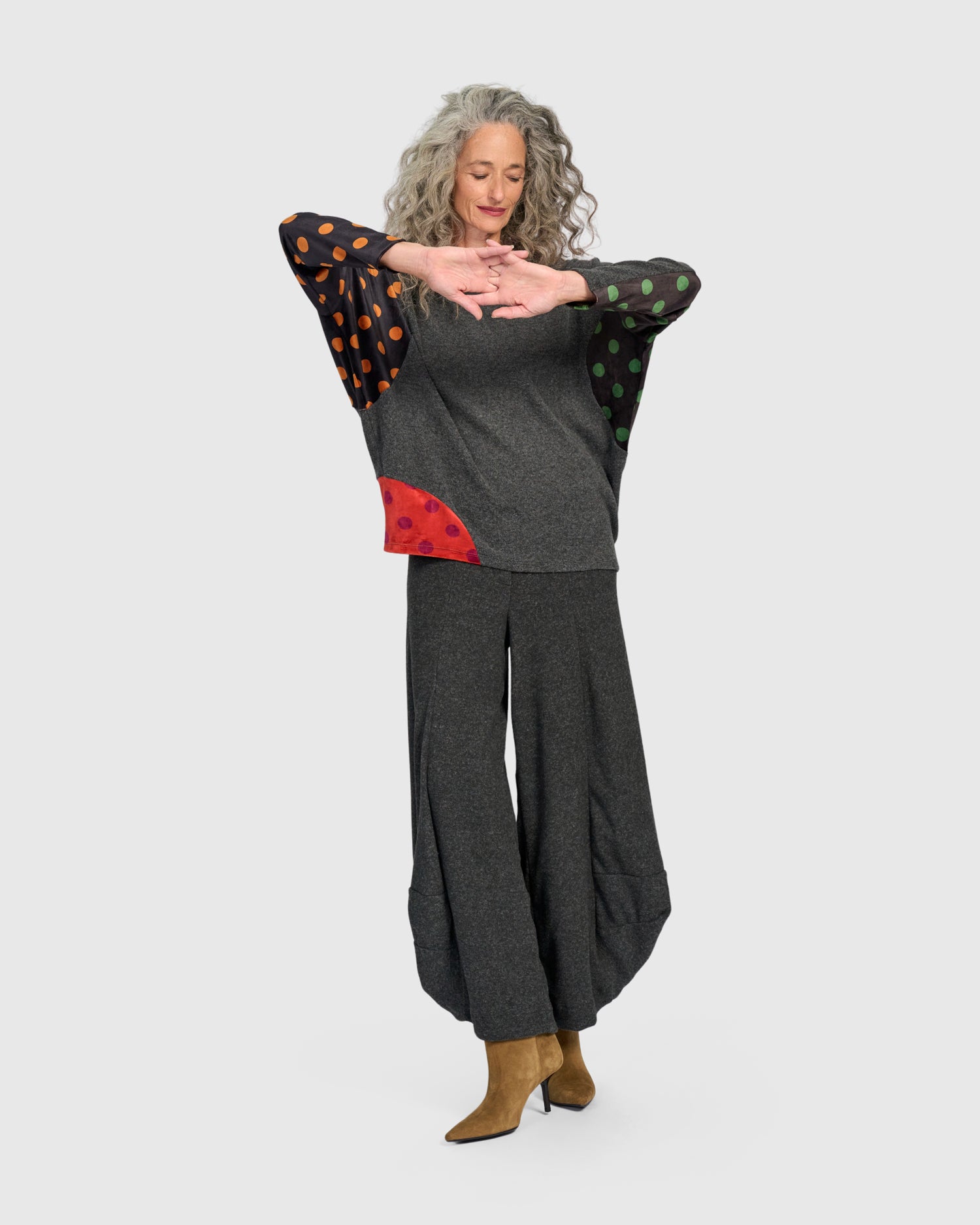 alembika-plush-punto-pants-carbon-damen-lantern-hose image 2