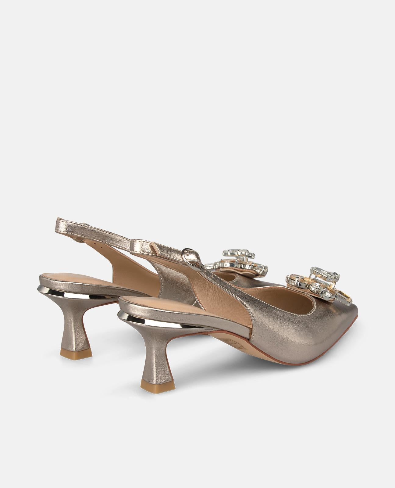 alma-en-pena-slingback-pumps-bronze-mit-schmuckstein-8-5-cm-absatz image 3