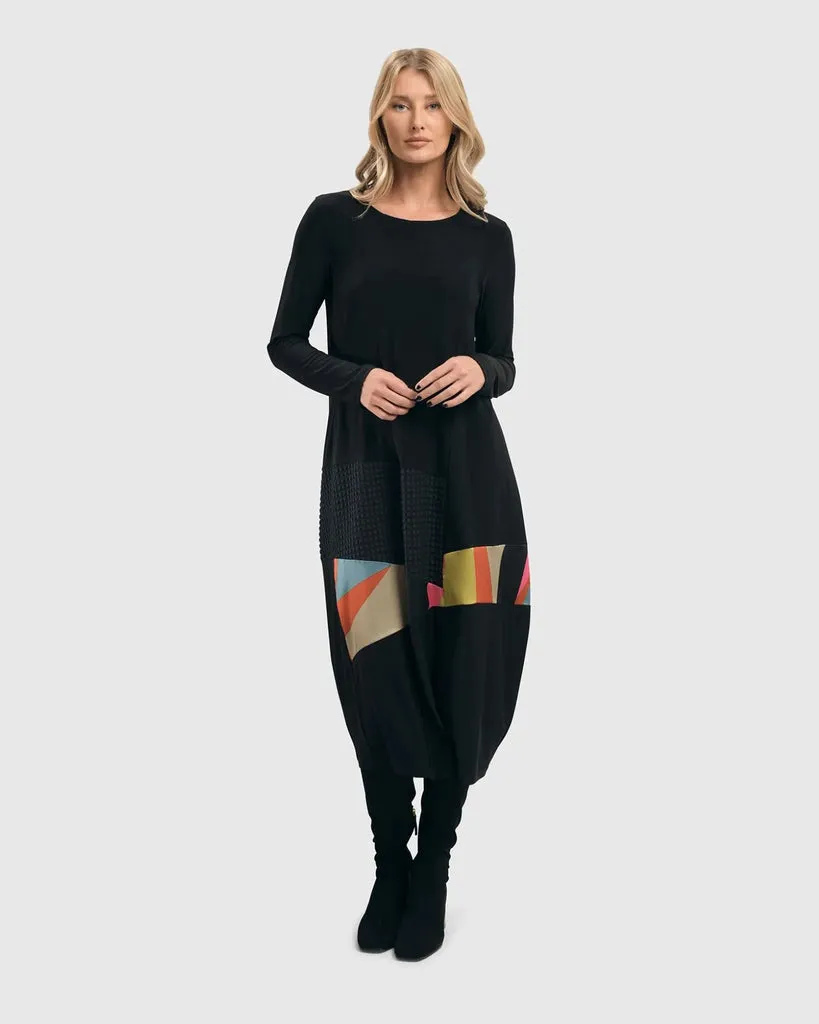alembika-abstract-mix-media-cocoon-dress-7ed634a-multi image 1
