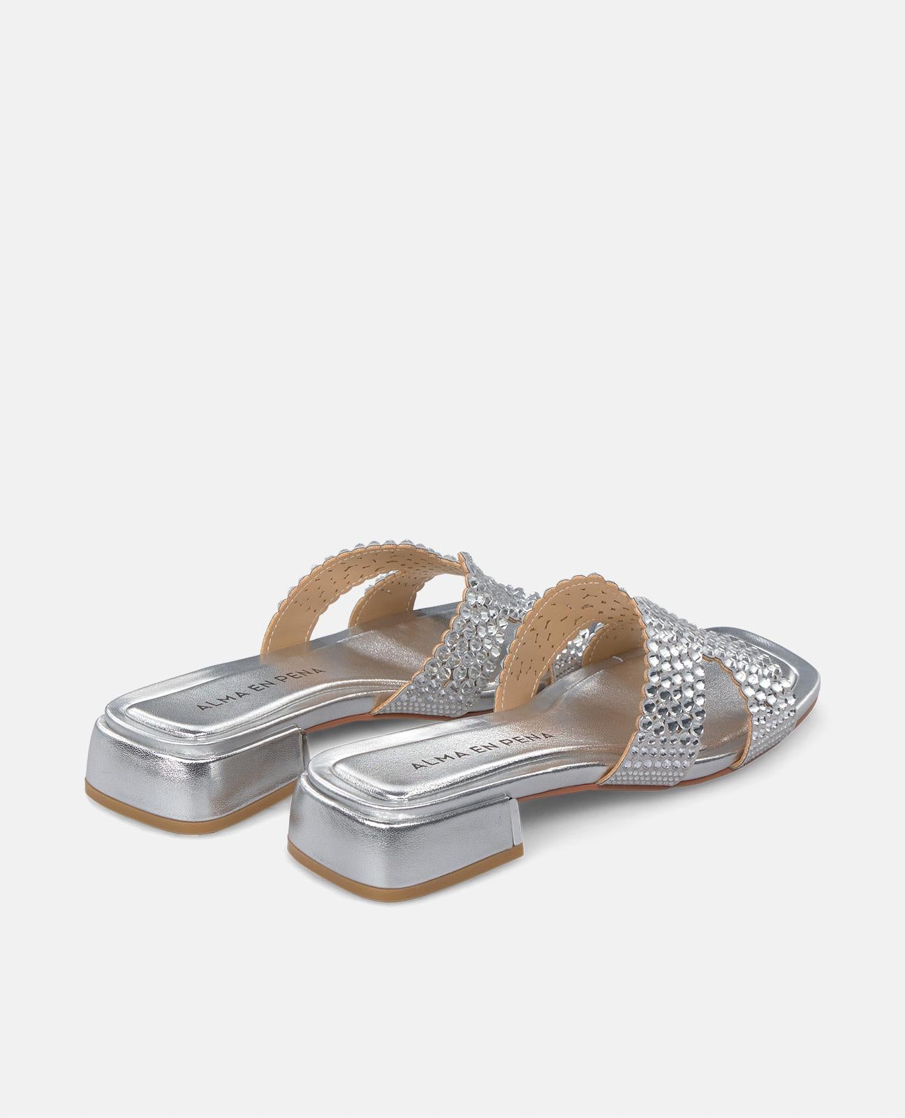 alma-en-pena-flat-jewel-sandal-flache-sandale-silber-mit-strassband image 3