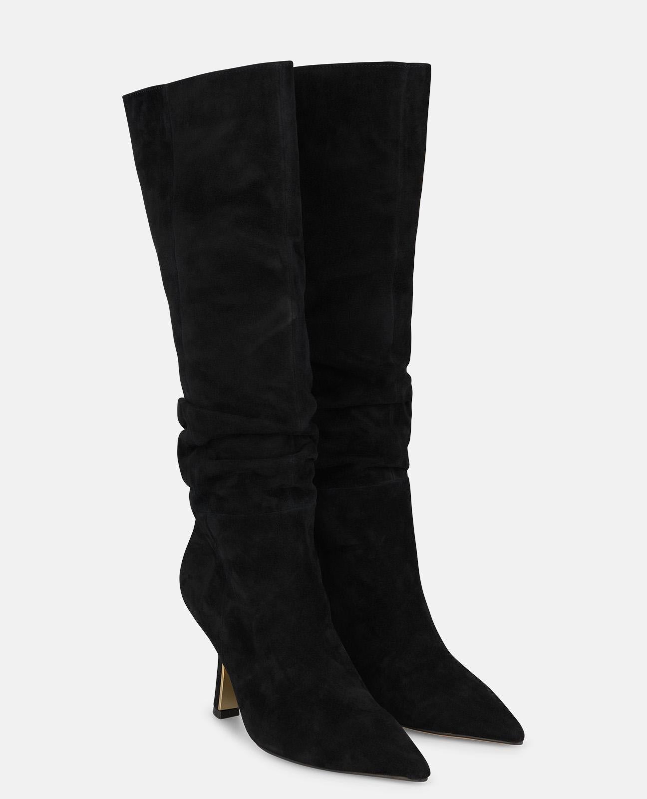 alma-en-pena-suede-stiefel-schwarz-mit-raffung-8-5-cm image 2