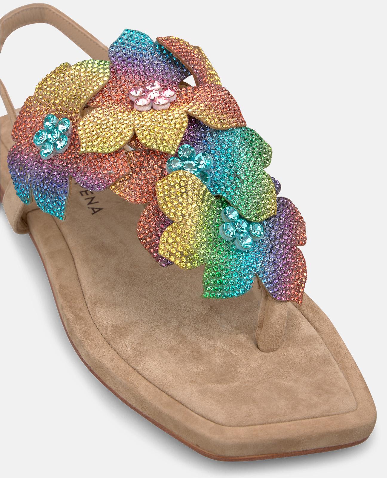 alma-en-pena-flache-sandalen-mit-blumen-riemen-arena-square-toe-2-cm-plateau image 4