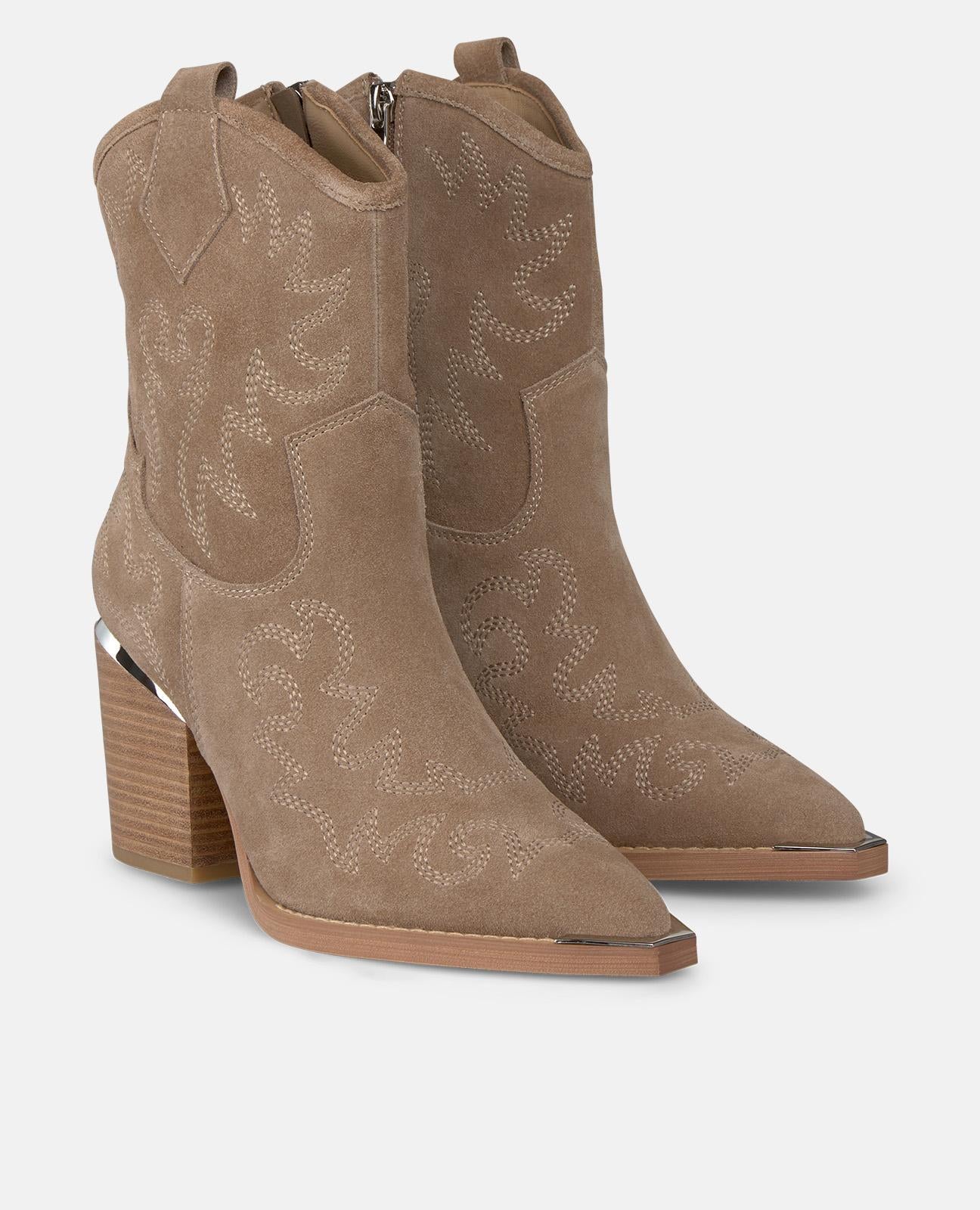 alma-en-pena-stiefeletten-damen-bestickt-7-cm-absatz-vison image 2