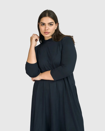 alembika-essential-a-line-dress-ocean-damen-midikleid-langarm image 5