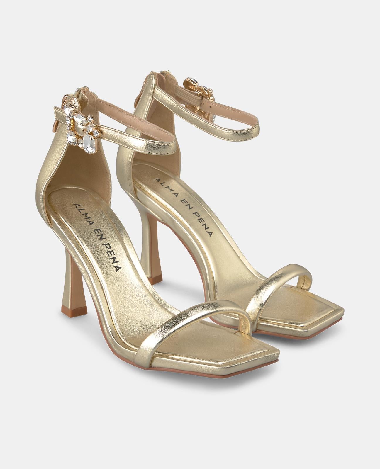 alma-en-pena-sandale-mit-schmuckschnalle-9-cm-gold image 2