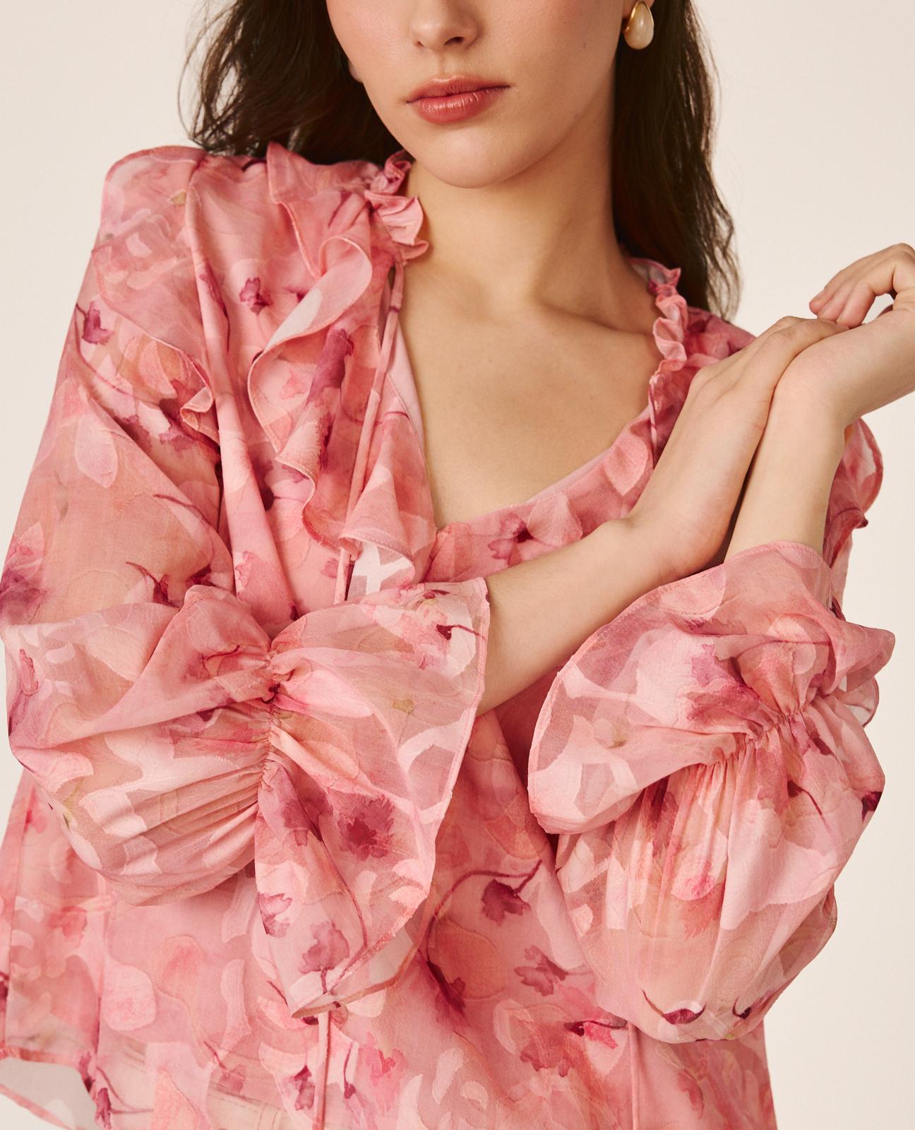 alma-en-pena-langarm-bluse-chiffon-floral-rosa image 6