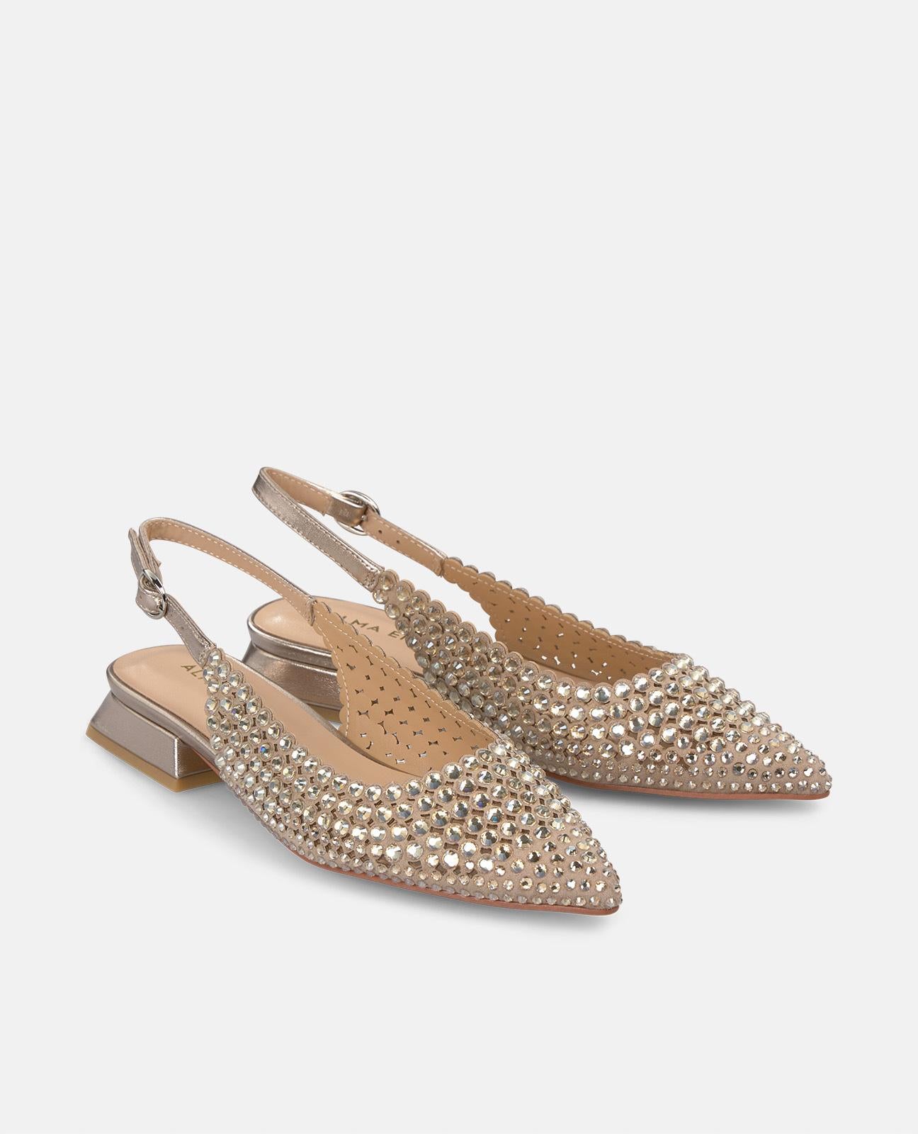 alma-en-pena-flat-shoe-details-damen-ballerina-bronze-strass-2-cm image 2