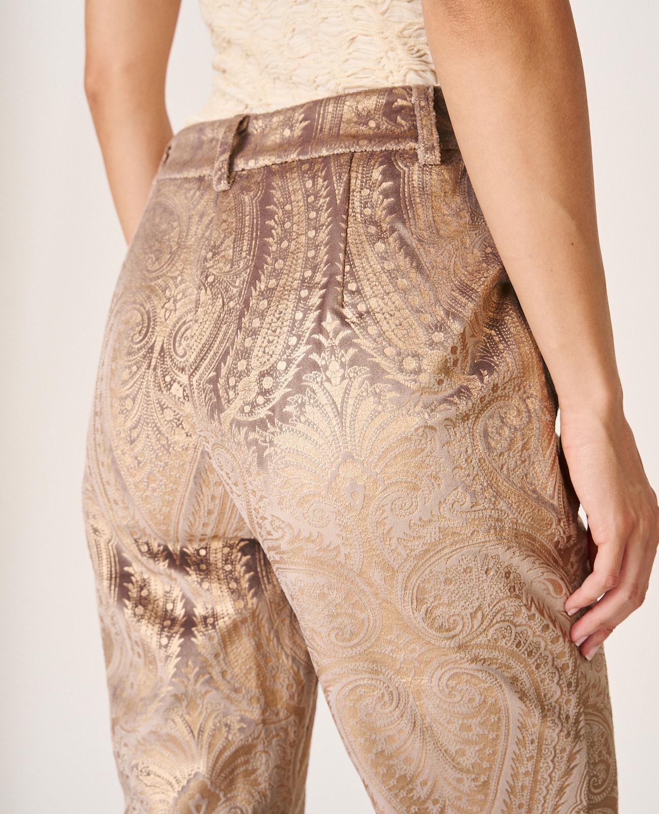 alma-en-pena-printed-flare-pants-gold-metallic image 6