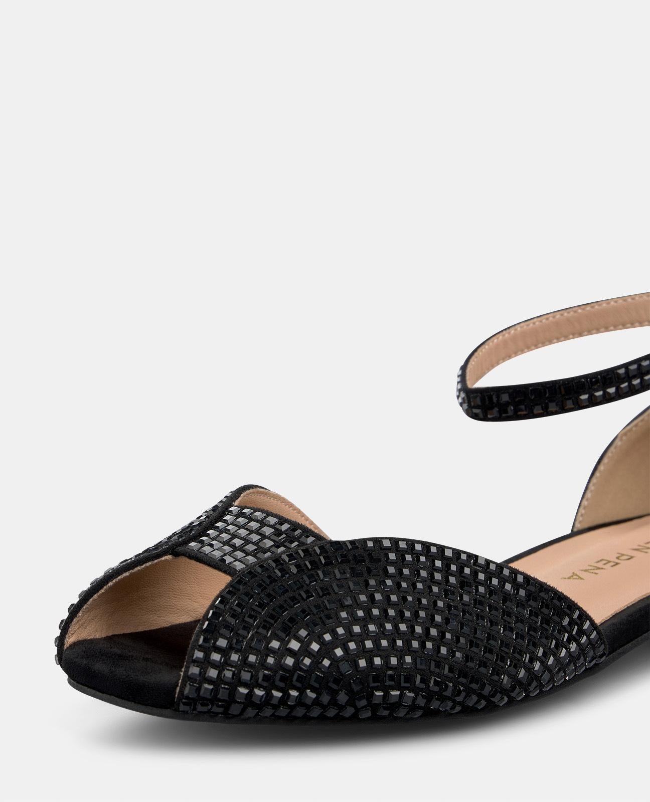 alma-en-pena-flache-sandale-mit-strass-schwarz image 5