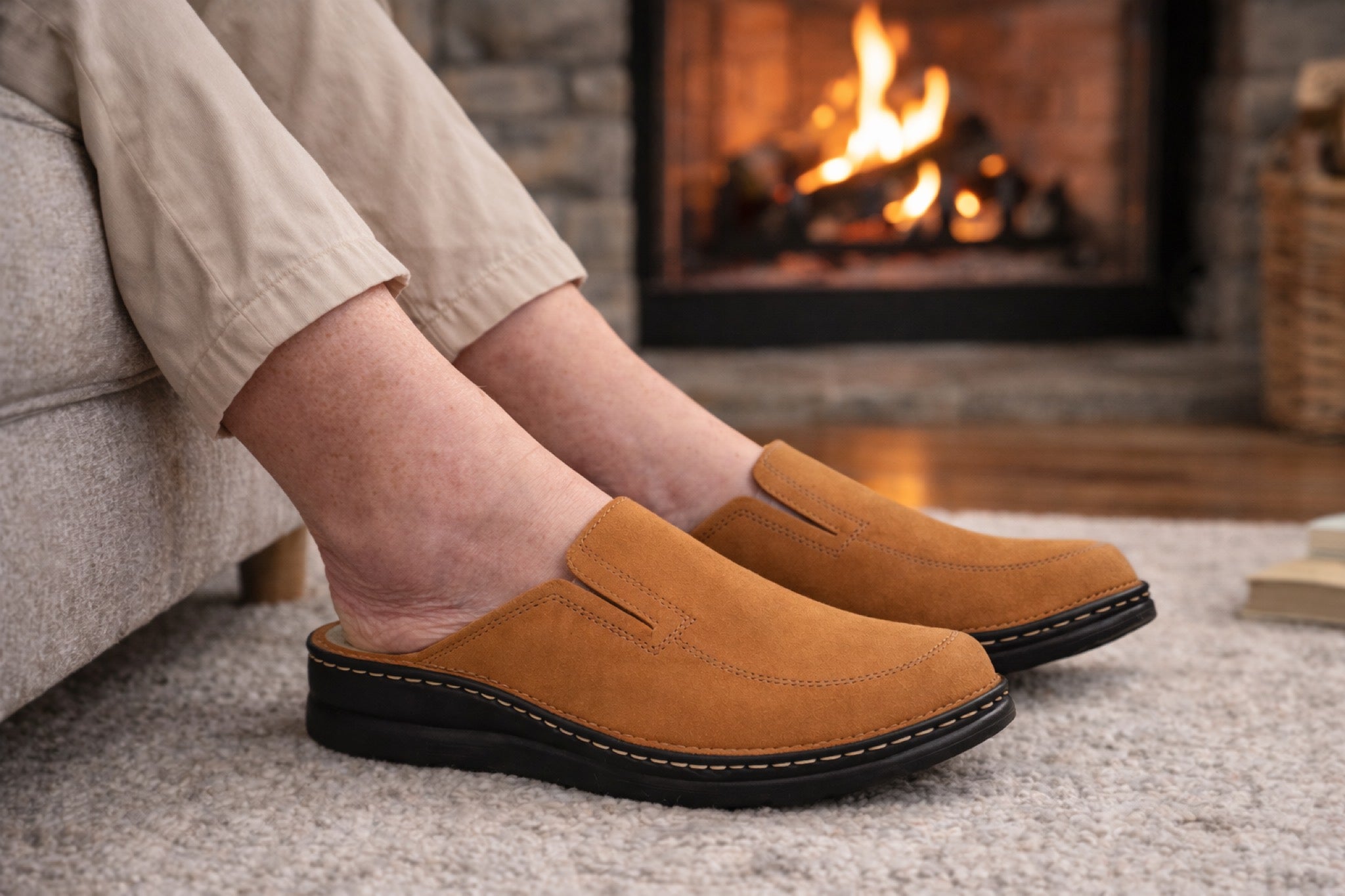 aerosoft-j-rgen-hirsch-ergo-04-herren-leder-clog-mit-wechselfu-bett image 2