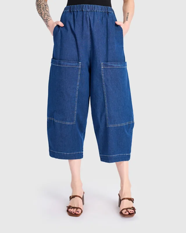 alembika-bold-barrel-capri-hose-denim image 1