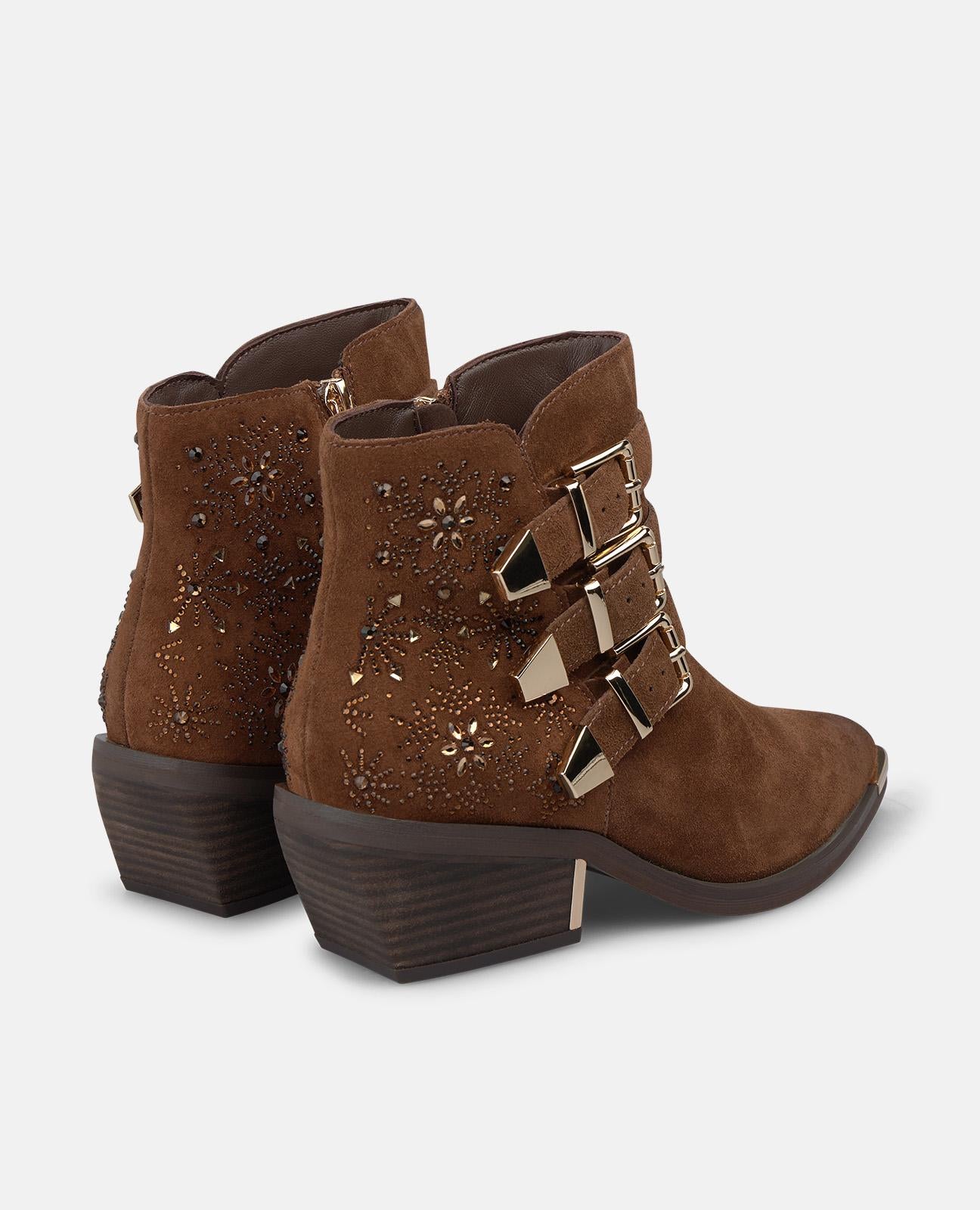 alma-en-pena-suede-ankle-boots-with-buckles-stiefelette-camel-5-cm image 3