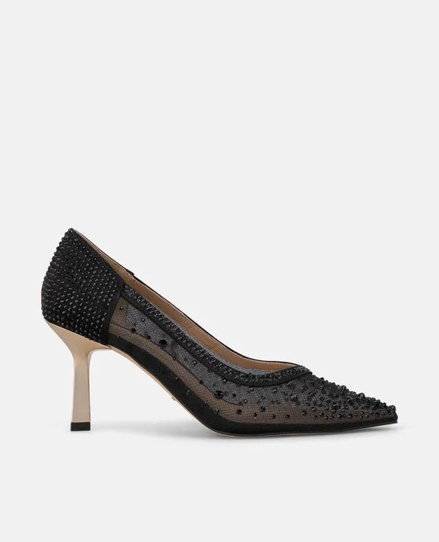 alma-en-pena-lace-up-pumps-mesh-pumps-in-schwarz-mit-strass-und-8-cm-absatz image 1
