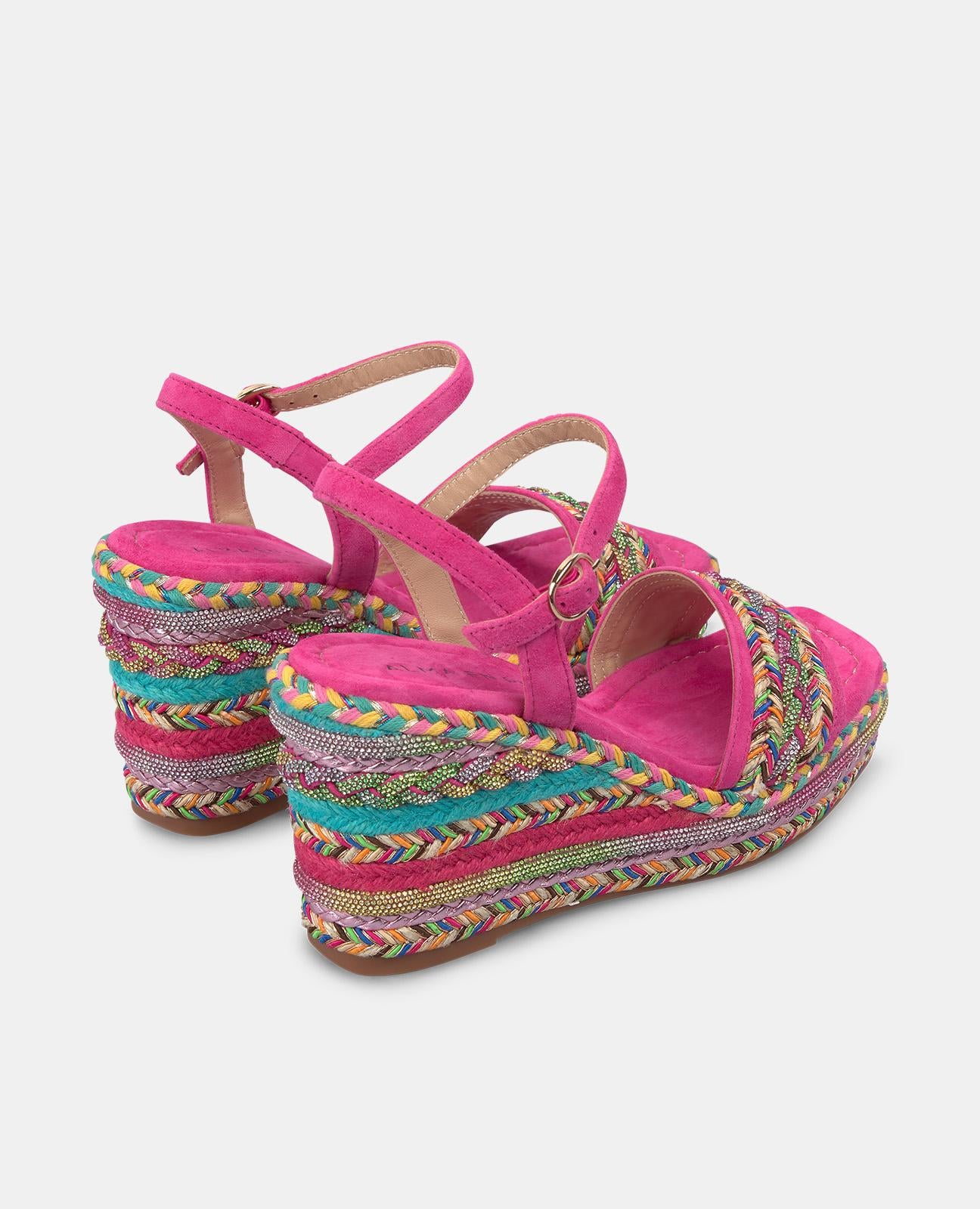 alma-en-pena-geflochtene-keilsandale-9-8-cm-strass-fuchsia image 3