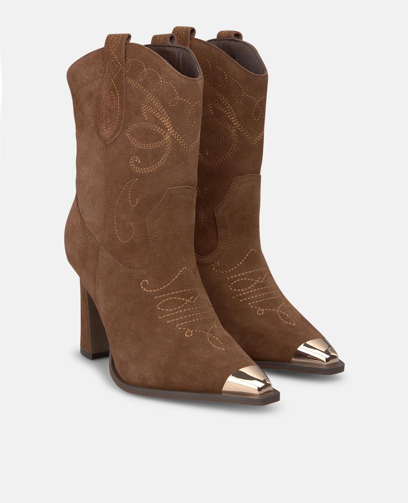 alma-en-pena-stiefelette-trichterabsatz-stickerei-camel image 2