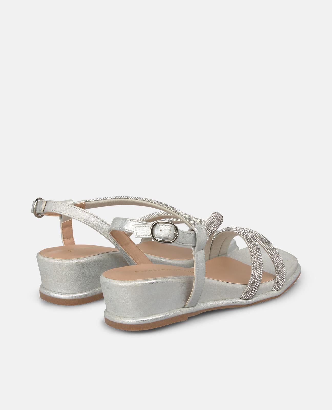alma-en-pena-keilsandalen-tubular-wedges-silber-4-cm image 3