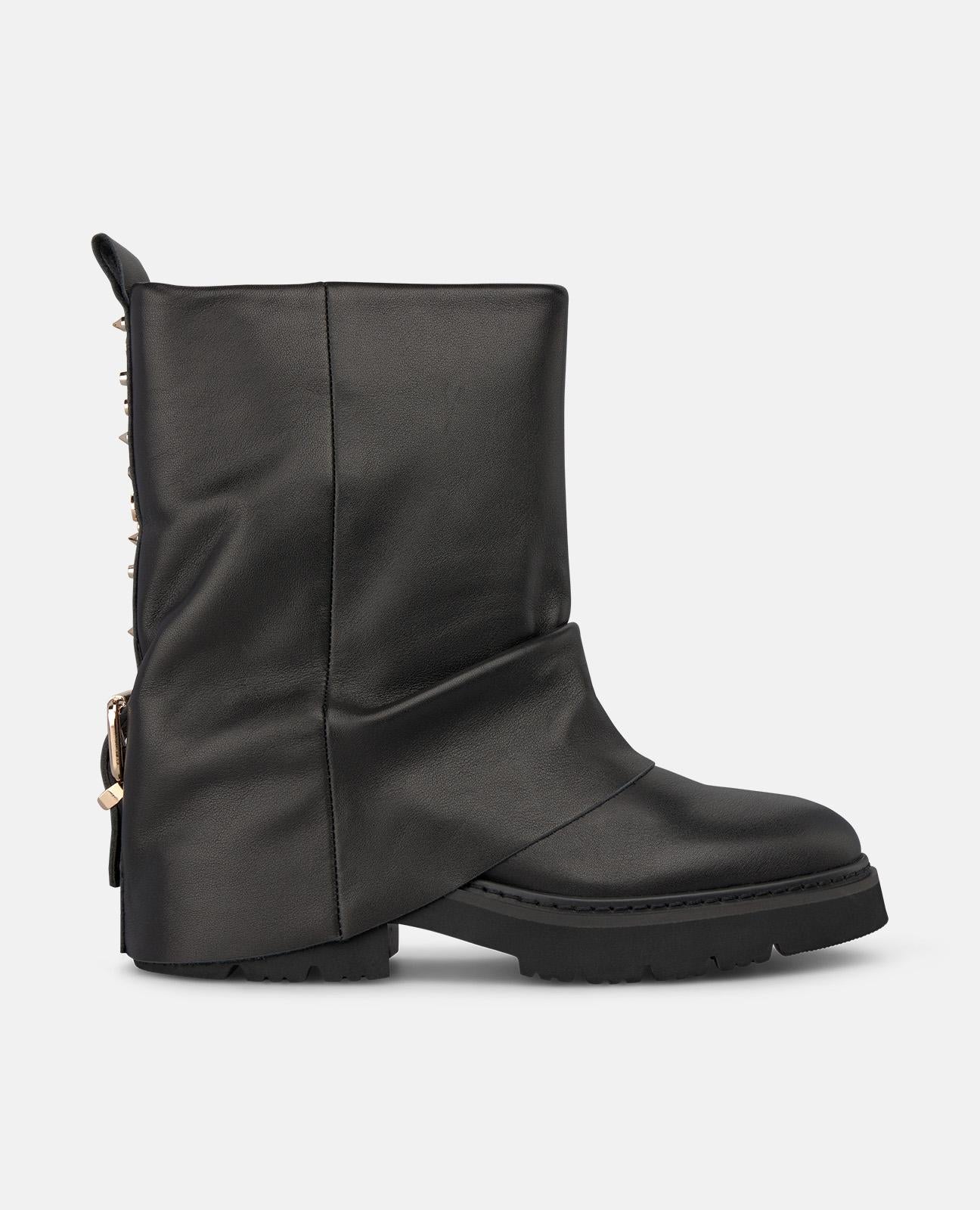 alma-en-pena-nappa-leder-biker-boots-military-mit-schnalle-und-4-cm-absatz-schwa image 1
