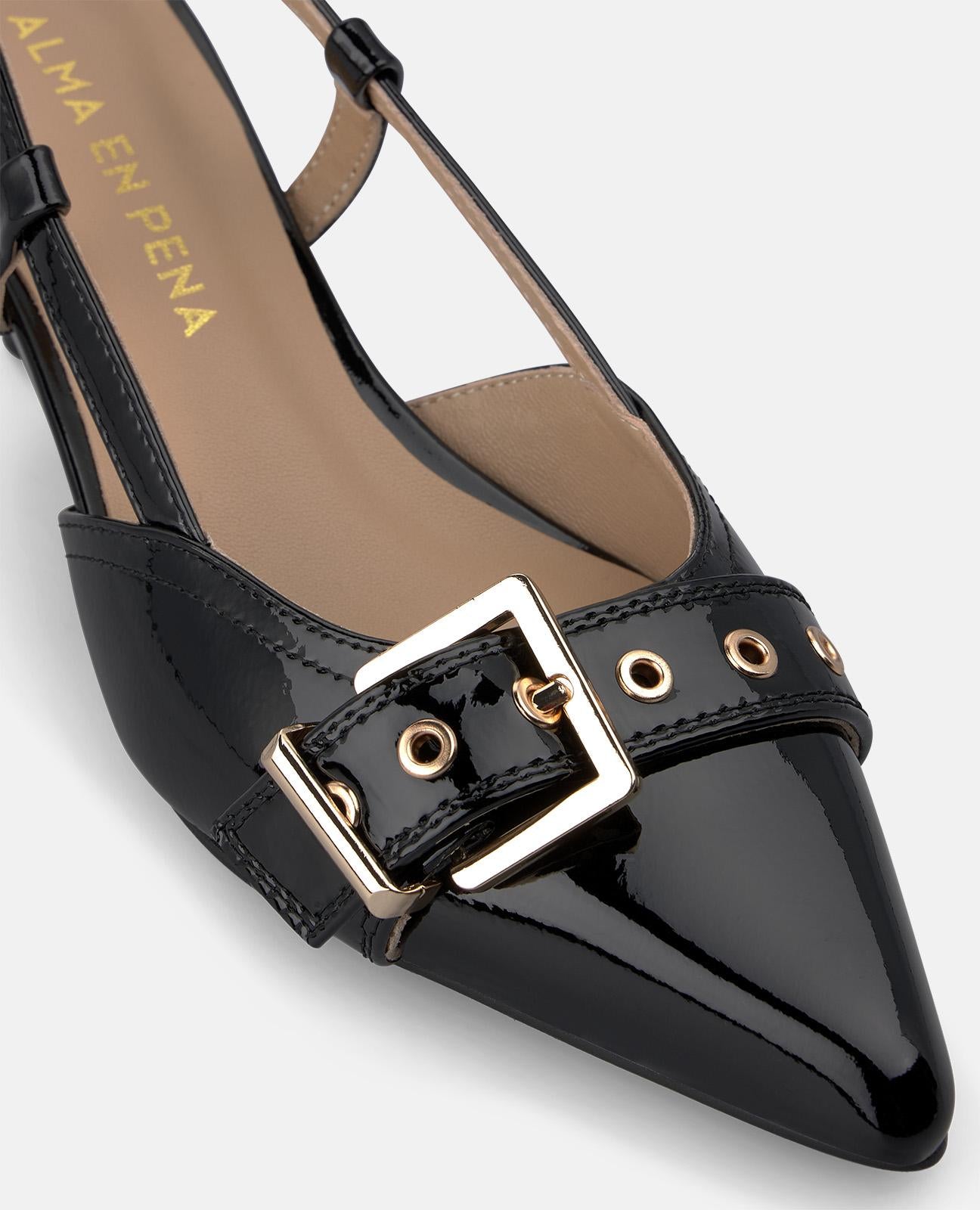 alma-en-pena-slingback-pumps-lackleder-spitz-mit-schnalle-4-cm image 4