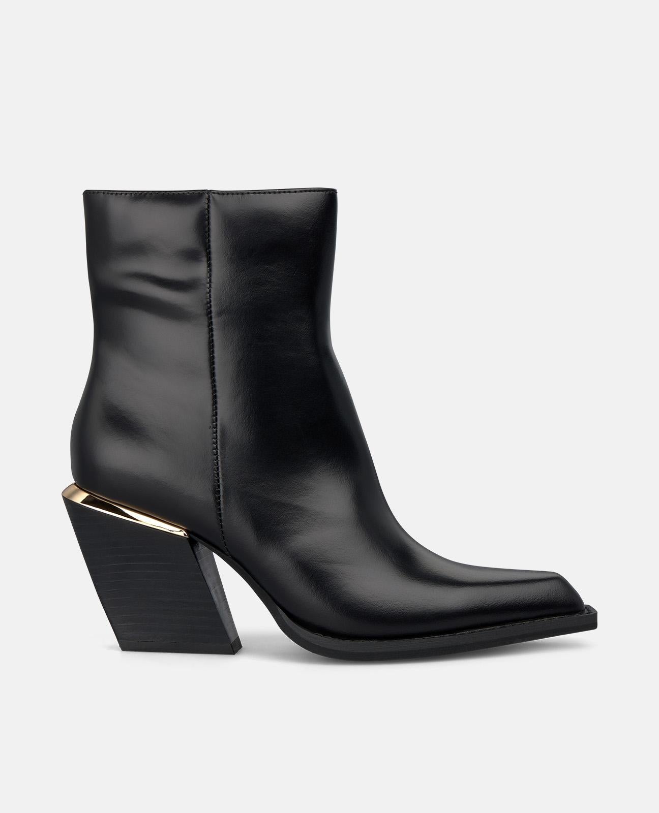 alma-en-pena-metallic-leather-ankle-boots-stiefelette-schwarz-8-cm image 1