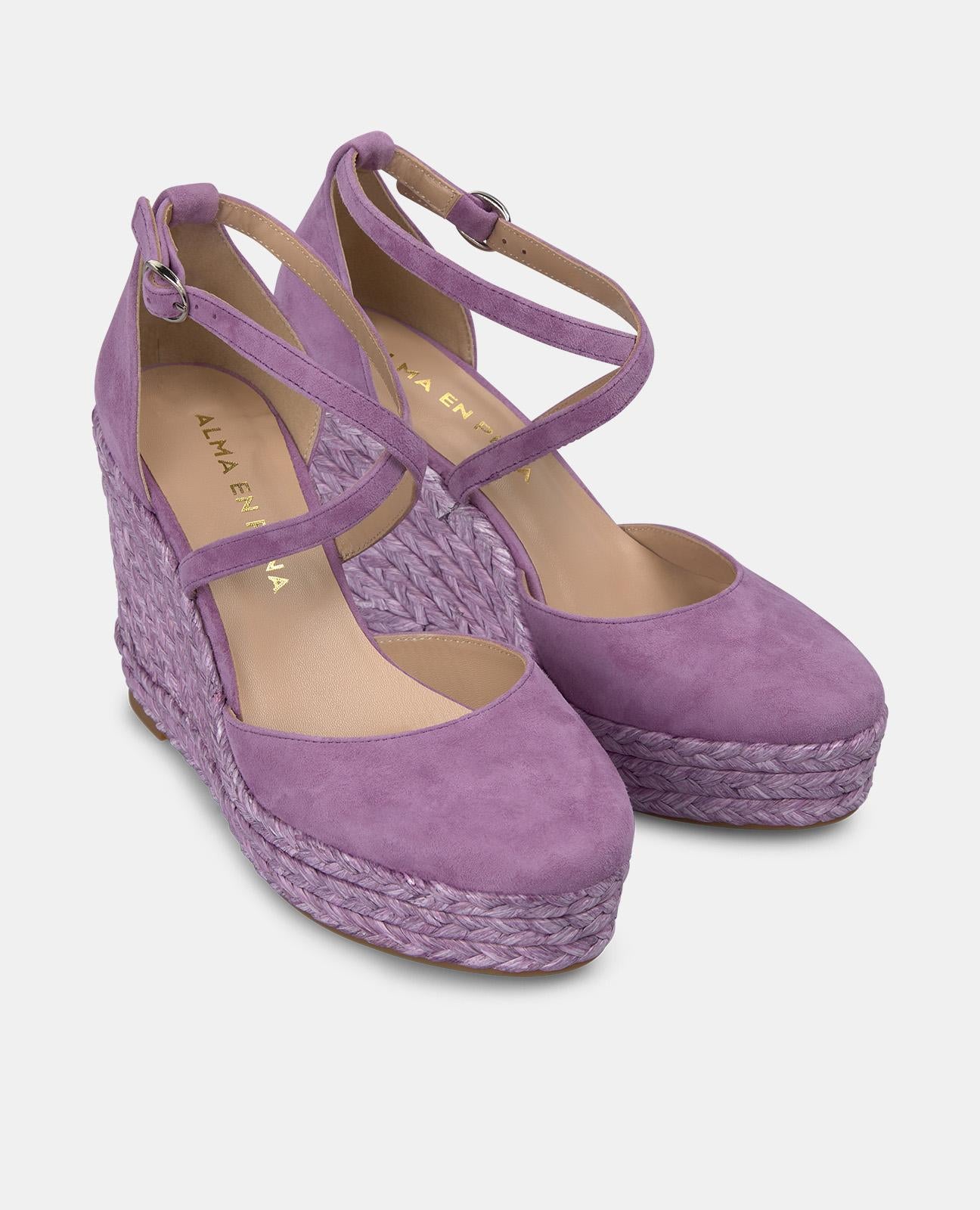 alma-en-pena-high-wedge-keilsandalette-mit-gekreuzten-riemen-8-cm-violett image 2