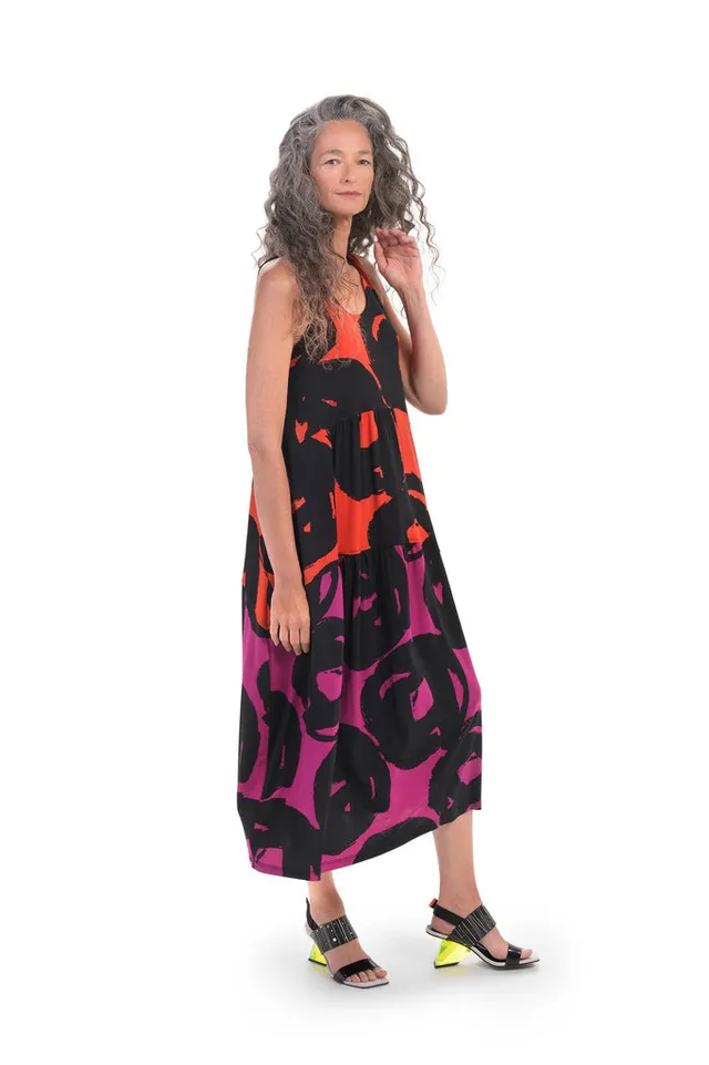 alembika-art-print-tank-dress-tangerine-rmelloses-maxikleid image 1