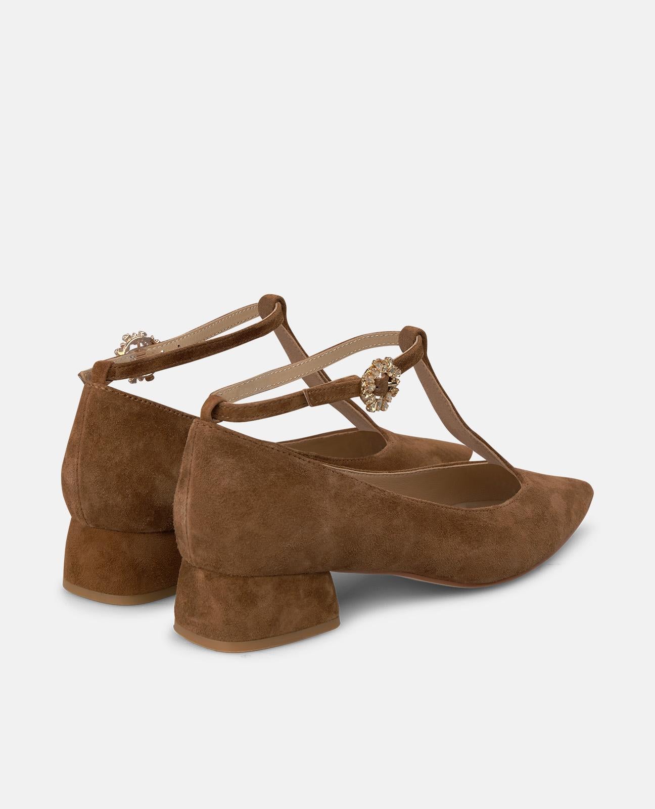 alma-en-pena-leder-pumps-camel-t-riemen-3-5-cm-blockabsatz image 3