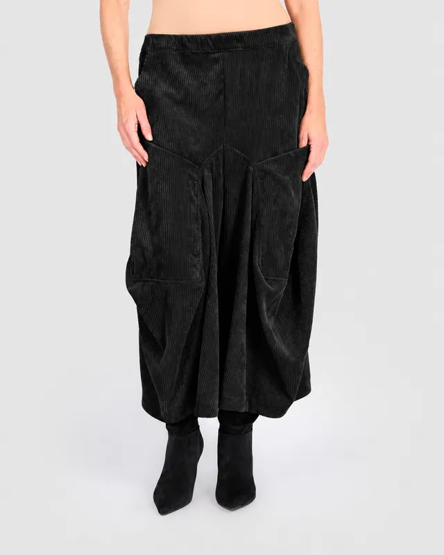 alembika-cord-harem-pockets-hose-schwarz-culotte image 1