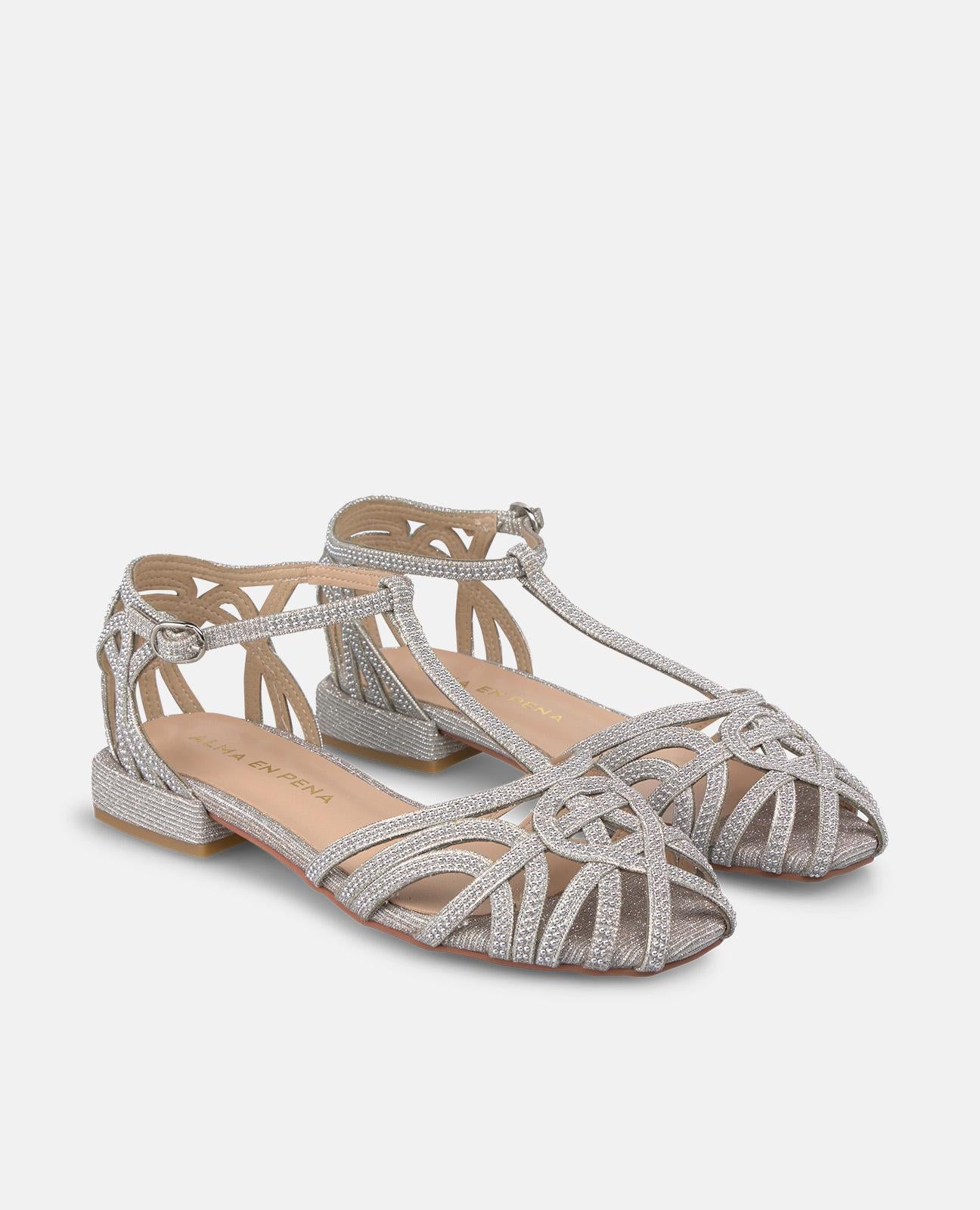 alma-en-pena-alfa-54172-clogs-silber-mit-strass-und-schnalle-2-3-cm image 2