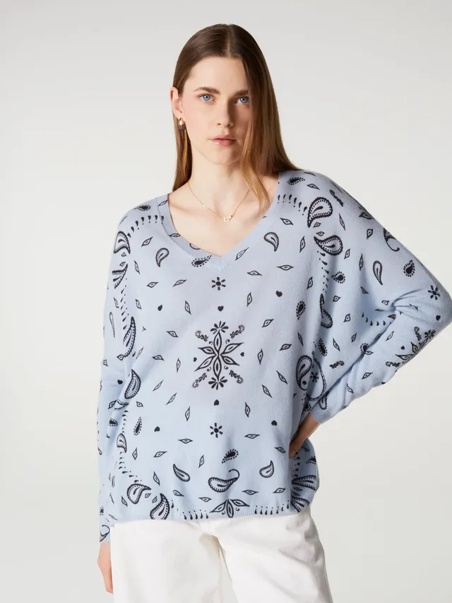 absolut-camille-poncho-pullover-aus-kaschmir-print-sky image 1