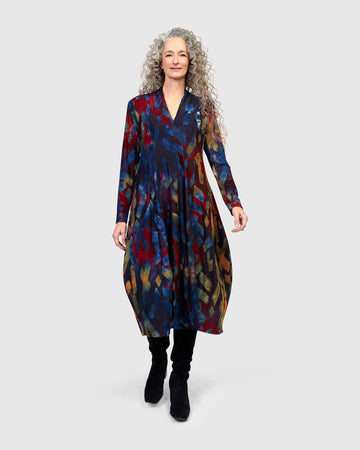alembika-sunburst-cocoon-kleid-abstract-midi image 7