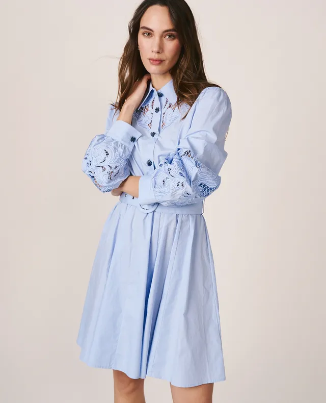 alma-en-pena-poplin-baumwollkleid-hellblau-mini image 1