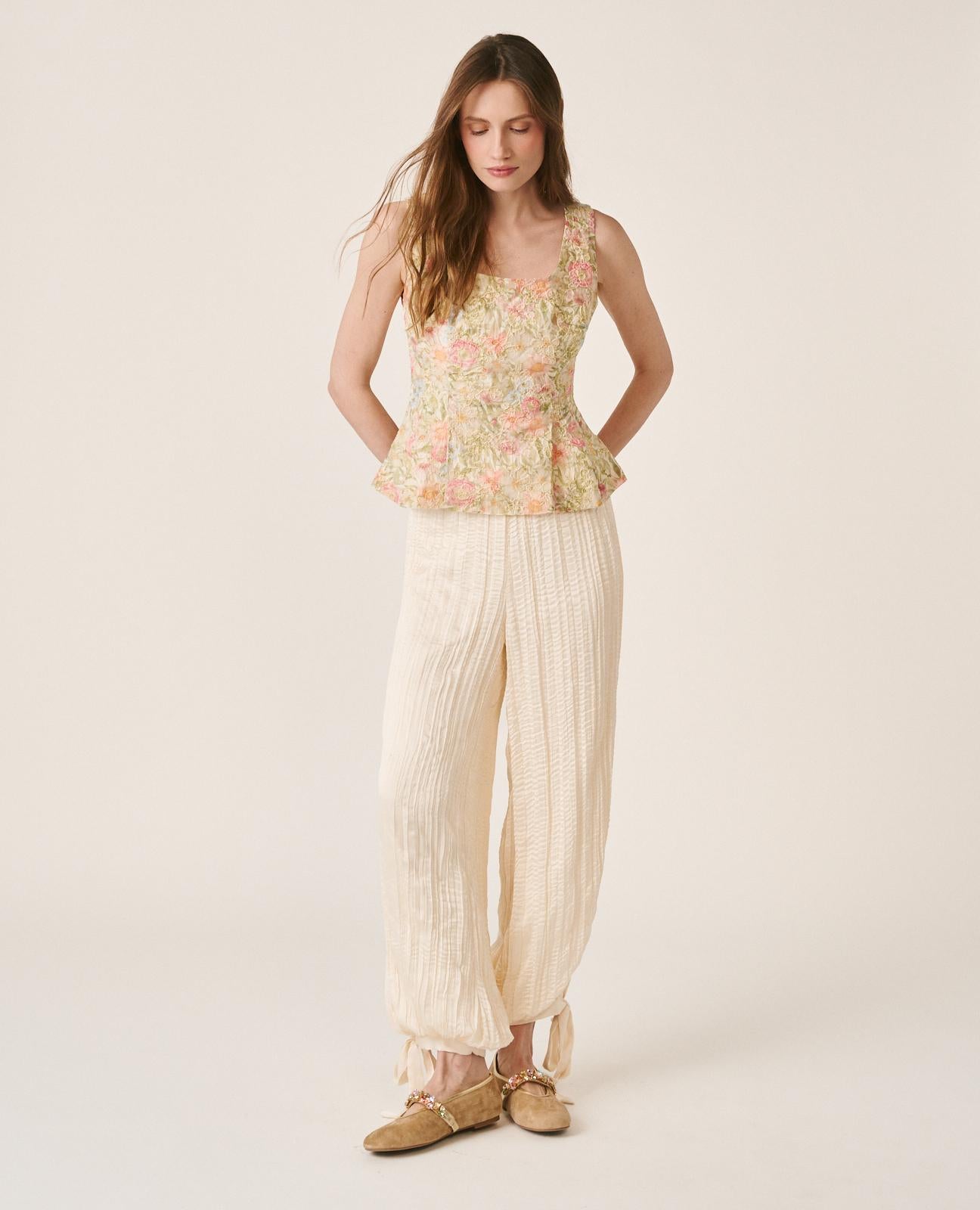 alma-en-pena-rmelloses-top-mit-blumendruck-und-peplum-gr-n image 4